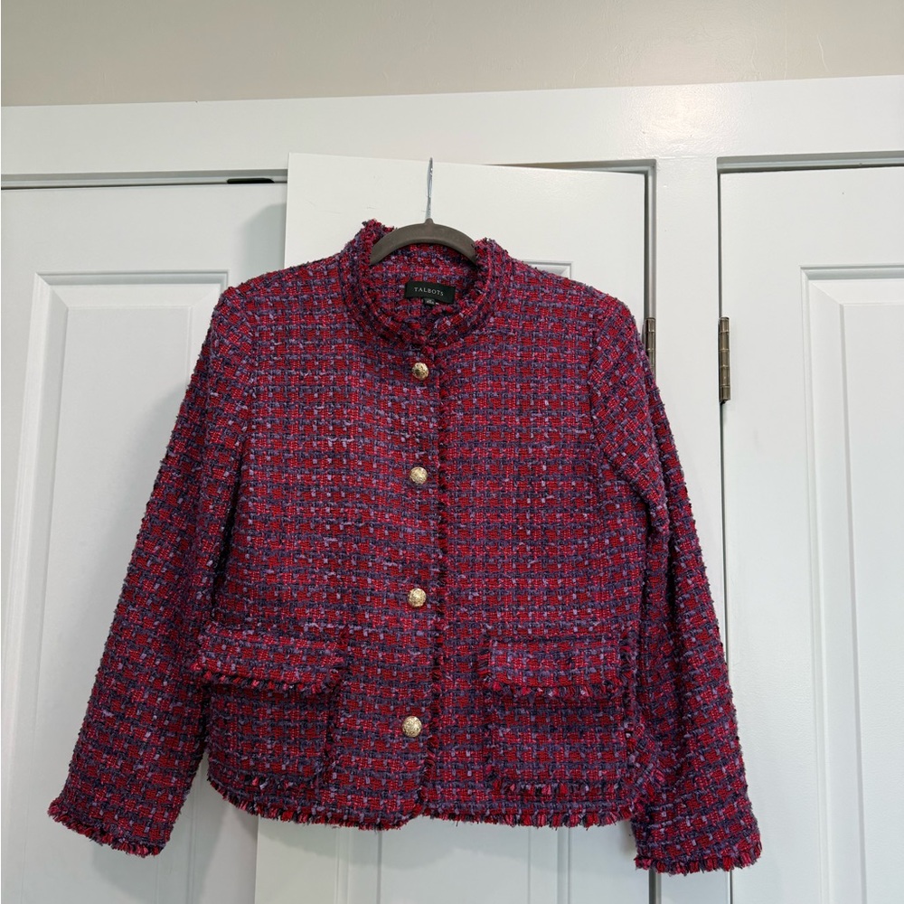 Talbots Pink and Purple Tweed Blazer